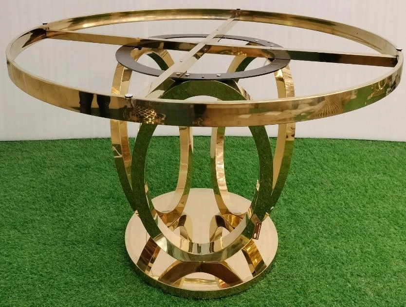 Without Top Metal Round Table With 3 Circle Base 150cm